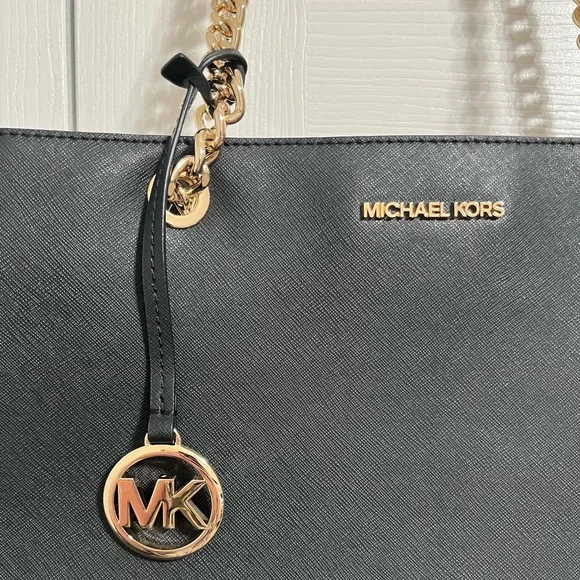 Michael Kors Black Susannah Saffiano Leather Large Tote Bag - Picture 3 of 10